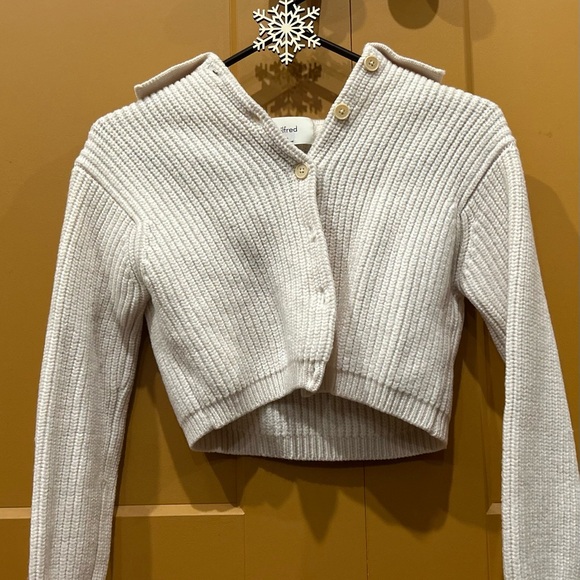 Wilfred Cream Ribbed Cardigan - Picture 3 of 7